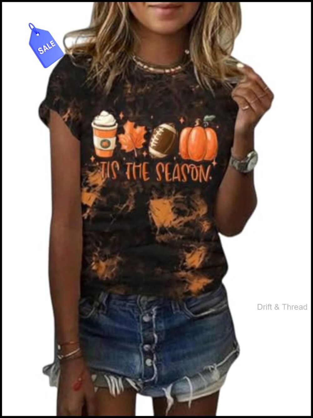 Women's Halloween Graphic T-Shirt Crew Neck Short Sleeve Fall Tee